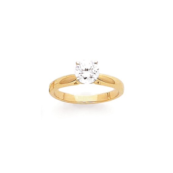 14k Two-Tone 1/8ct. Heavy-Weight Airline Half-Round Solitaire Mounting