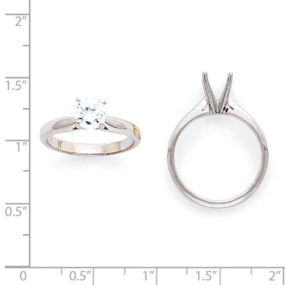 14k White Gold 1/3ct. Heavy-Wt Airline Half-Round 4-Prong Mounting