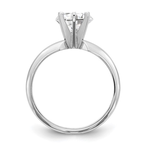 14k White Gold 3/16 carat Lightweight Half-Round 6-Prong Round Solitaire Ring Mounting
