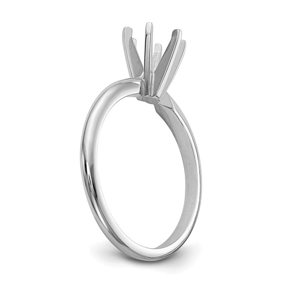 14k White Gold 3/16 carat Lightweight Half-Round 6-Prong Round Solitaire Ring Mounting