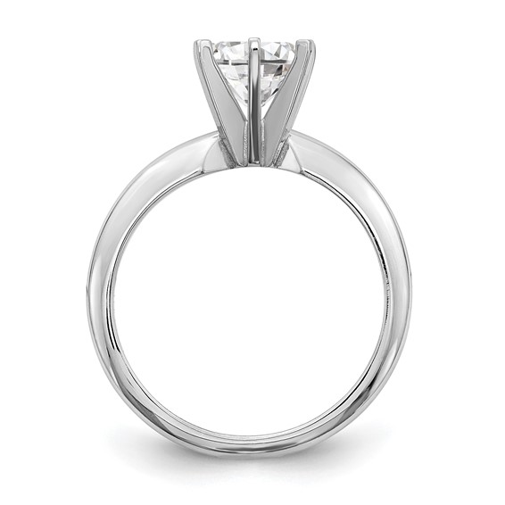 14k White Gold 1/8 carat Heavy-Weight Half-Round 6-Prong Round Solitaire Ring Mounting