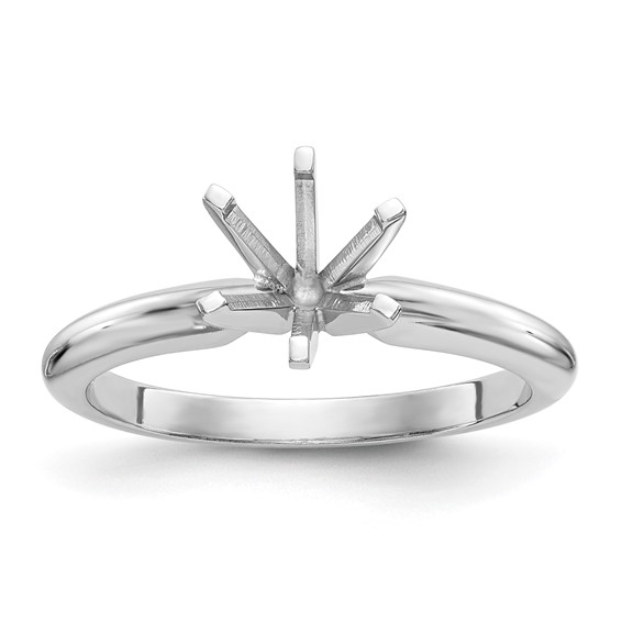 Platinum 5/8 carat Heavy-Weight Half-Round 6-Prong Round Solitaire Ring Mounting