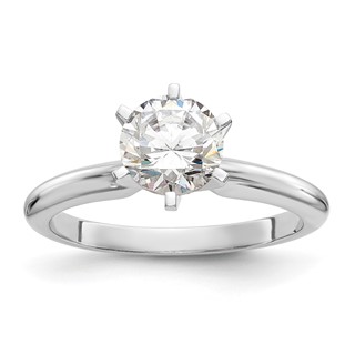 Platinum 1 carat Heavy-Weight Half-Round 6-Prong Round Solitaire Ring Mounting