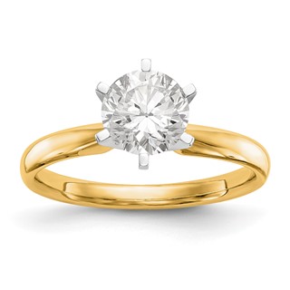 14k Lightweight Comfort-Fit 6-Prong Diamond Solitaire Rings