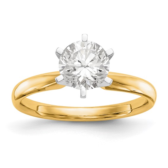 14k Lightweight Comfort-Fit 6-Prong Diamond Solitaire Rings