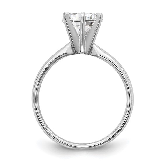 14k White Gold 1/2 carat Lightweight Comfort-Fit 6-Prong Round Solitaire Ring Mounting