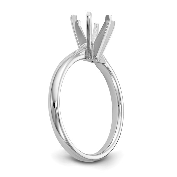 14k White Gold 1/2 carat Lightweight Comfort-Fit 6-Prong Round Solitaire Ring Mounting