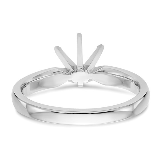 14k White Gold 1.25 carat Medium-Weight Comfort-Fit 6-Prong Round Solitaire Ring Mounting