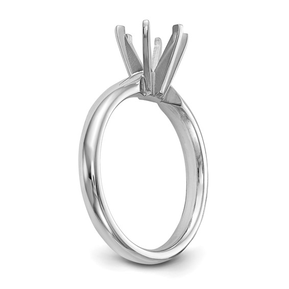 14k White Gold 1.25 carat Medium-Weight Comfort-Fit 6-Prong Round Solitaire Ring Mounting