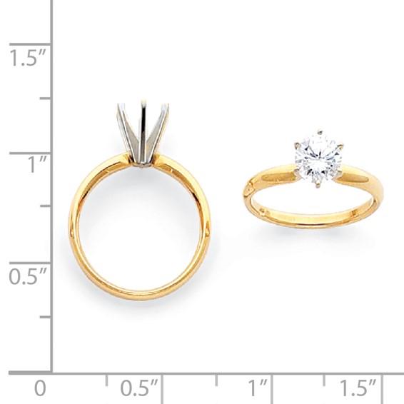 14k Two-Tone 1.25ct. Lightweight Low-Shoulder 6-Prong Mounting