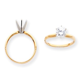 14k Two-Tone 1.25ct. Lightweight Low-Shoulder 6-Prong Mounting