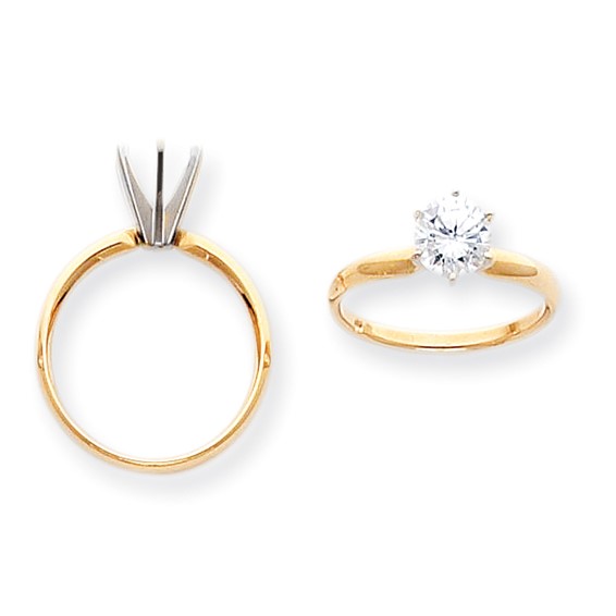 14k Two-Tone 1.25ct. Lightweight Low-Shoulder 6-Prong Mounting