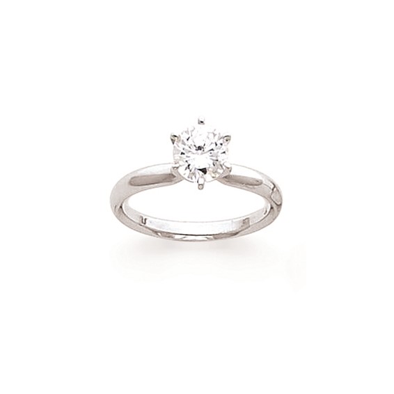 14k White Gold 1/2ct. Light-Wt Comfort-Fit 6-Prong Ring Mounting