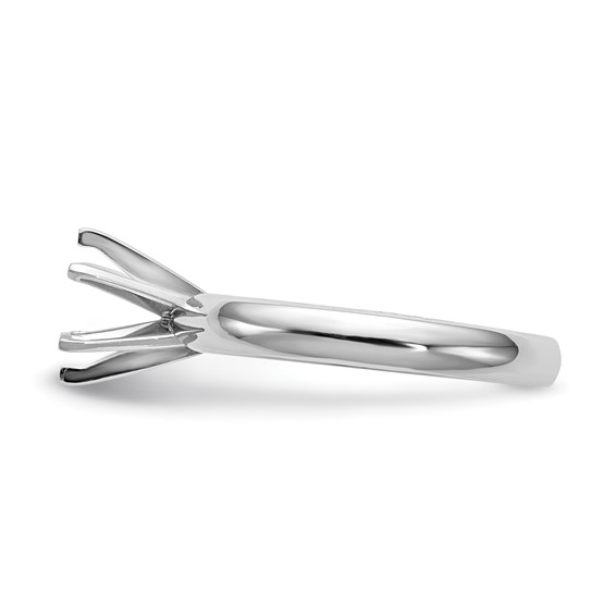 14k White Gold 2 carat Medium-Weight Low-Shoulder Comfort-Fit 6-Prong Round Solitaire Ring Mounting