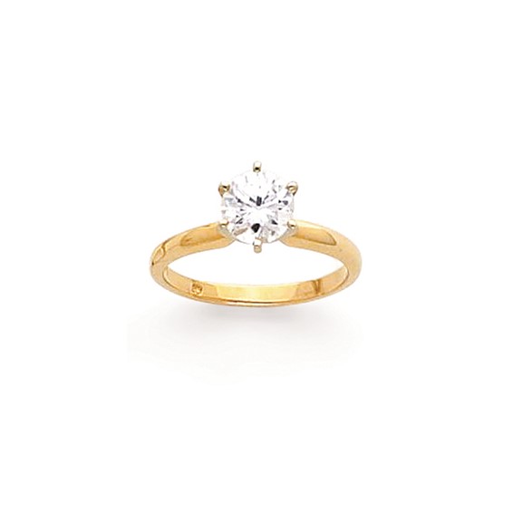 14k Two-Tone 1/8ct. Light-Wt Pointed-Shoulder 6-Prong Mounting