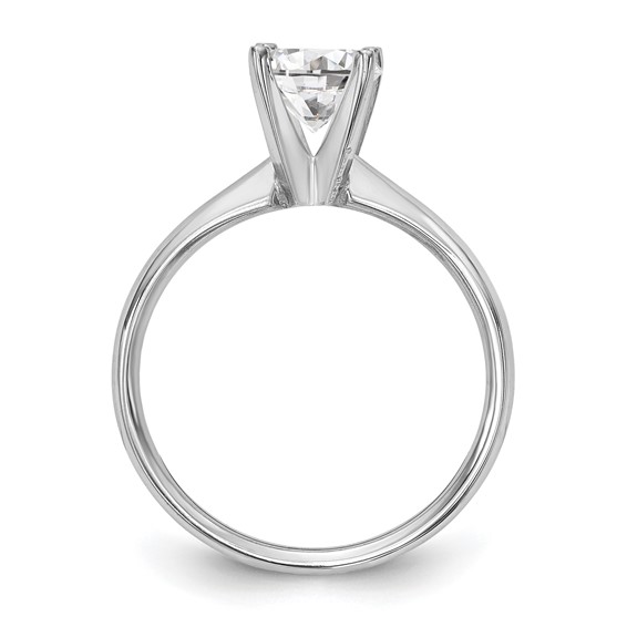 14k White Gold 1.5 carat Lightweight Comfort-Fit 4-Prong Round Solitaire Ring Mounting