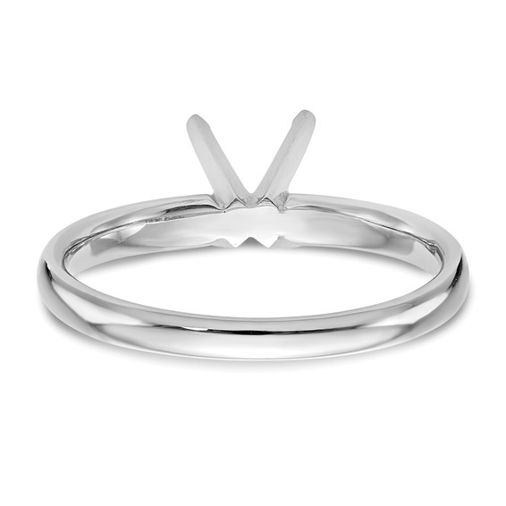 14k White Gold 1.5 carat Lightweight Comfort-Fit 4-Prong Round Solitaire Ring Mounting