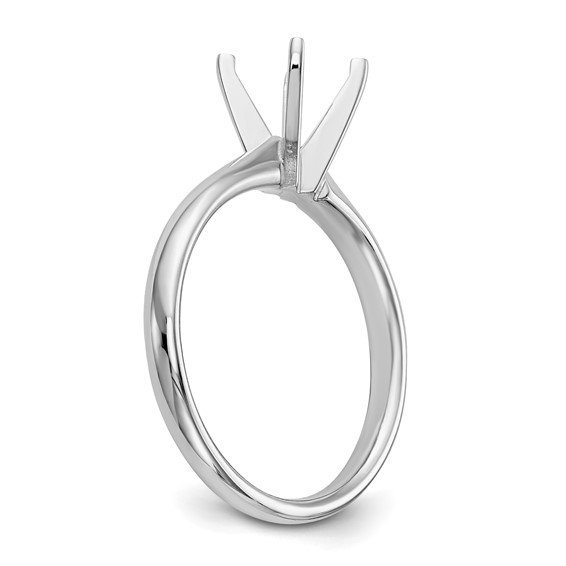 14k White Gold 1.5 carat Lightweight Comfort-Fit 4-Prong Round Solitaire Ring Mounting
