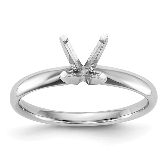 14k White Gold 1.5 carat Lightweight Comfort-Fit 4-Prong Round Solitaire Ring Mounting