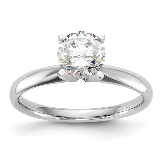 14k White Gold 1.5 carat Lightweight Comfort-Fit 4-Prong Round Solitaire Ring Mounting
