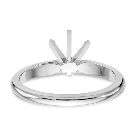 14k White Gold 1/8 carat Lightweight Knife Edge/Half-Round 6-Prong Round Solitaire Ring Mounting