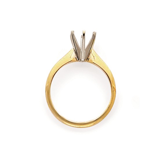 14k Two-Tone 3/16ct. Light-Wt Airline Half-Round 6-Prong Mounting