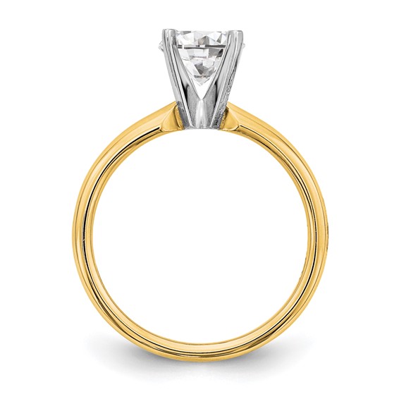 14k Two-Tone 3/16ct. Medium-Weight 4-Prong Solitaire Mounting