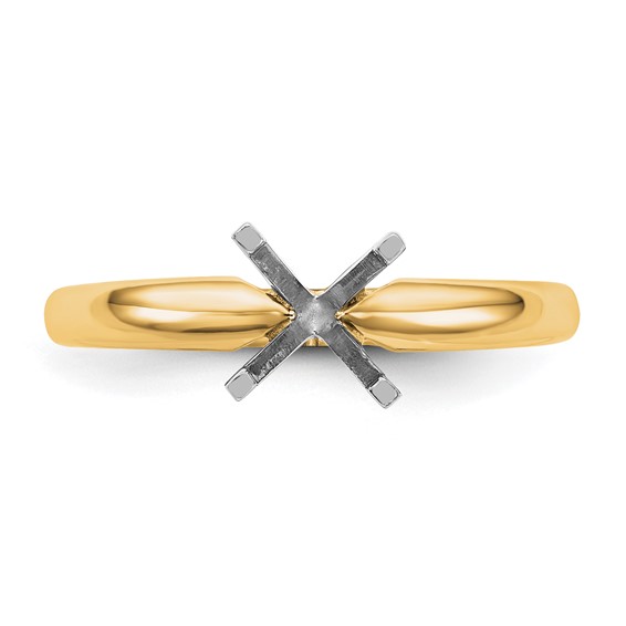 14k Two-Tone 3/16ct. Medium-Weight 4-Prong Solitaire Mounting