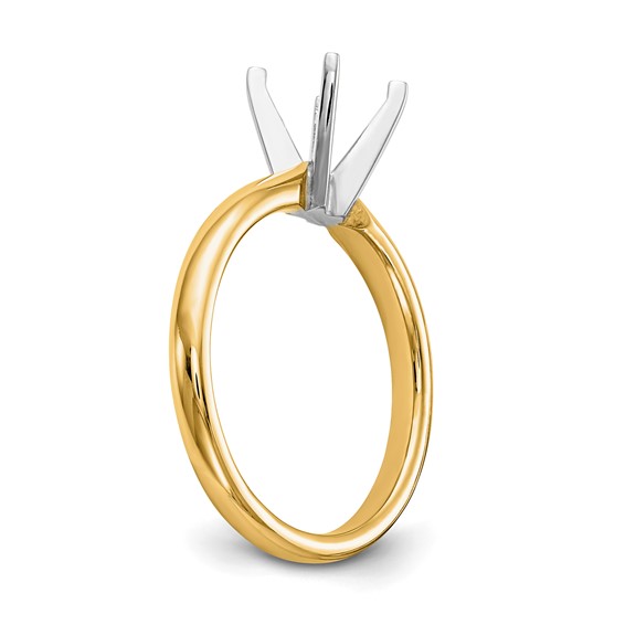 14k Two-Tone 3/16ct. Medium-Weight 4-Prong Solitaire Mounting
