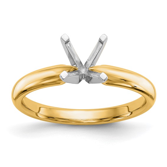 14k Two-Tone 3/16ct. Medium-Weight 4-Prong Solitaire Mounting