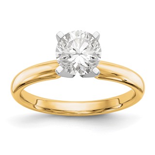 14k Two-Tone 3/16ct. Medium-Weight 4-Prong Solitaire Mounting