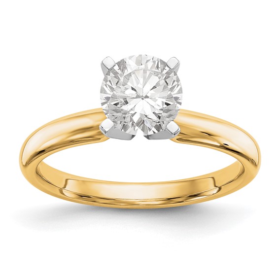 14k Two-Tone 3/16ct. Medium-Weight 4-Prong Solitaire Mounting