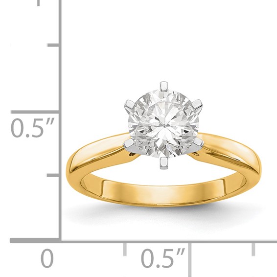 14k Two-Tone 1/8ct. Medium-Wt Airline Half-Round 6-Prong Mounting