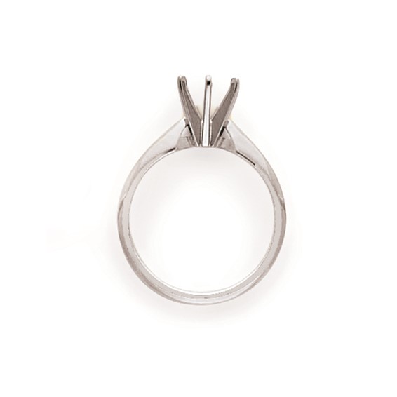 14k White Gold 1/2ct. Heavy-Wt Airline Half-Round 6-Prong Mounting