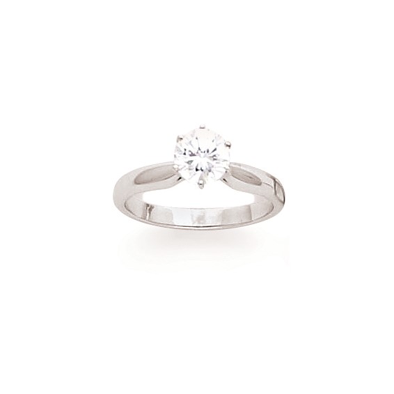 14k White Gold 1/2ct. Heavy-Wt Airline Half-Round 6-Prong Mounting