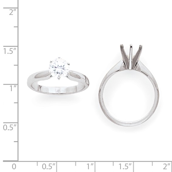 14k White Gold 1/2ct. Heavy-Wt Airline Half-Round 6-Prong Mounting