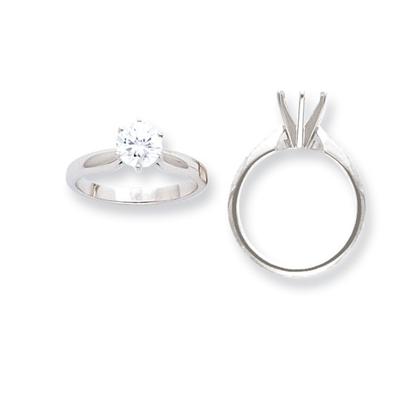 14k White Gold 1/2ct. Heavy-Wt Airline Half-Round 6-Prong Mounting