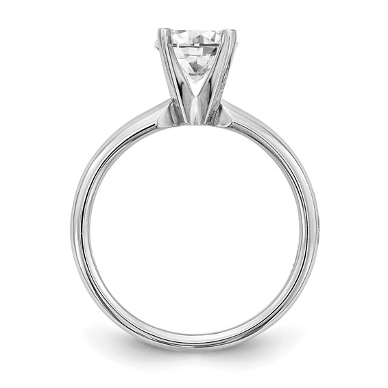 14k White Gold 2 carat Medium-Weight Comfort-Fit 4-Prong Round Solitaire Ring Mounting