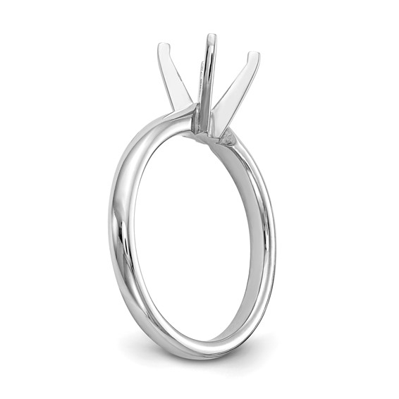 14k White Gold 2 carat Medium-Weight Comfort-Fit 4-Prong Round Solitaire Ring Mounting