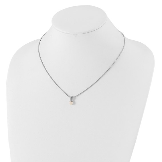 Kelly Waters Rhodium-plated White Simulated Pearl CZ Necklace