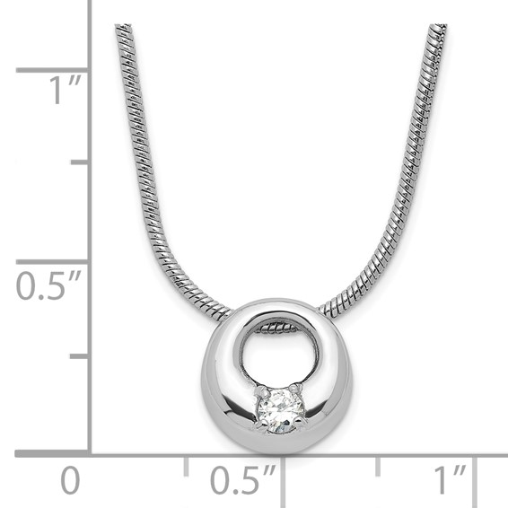 Kelly Waters Silver-tone Rhodium-plated Open Circle CZ Necklace