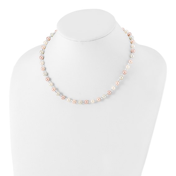Kelly Waters Multicolored Simulated Pearl & Crystal Necklace