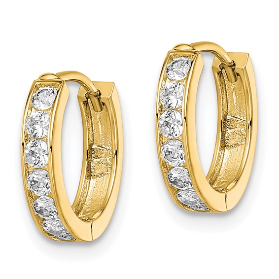 Kelly Waters Gold-plated Channel Set Clear CZ Huggie Earrings