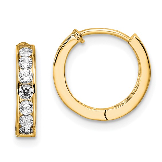 Kelly Waters Gold-plated Channel Set Clear CZ Huggie Earrings