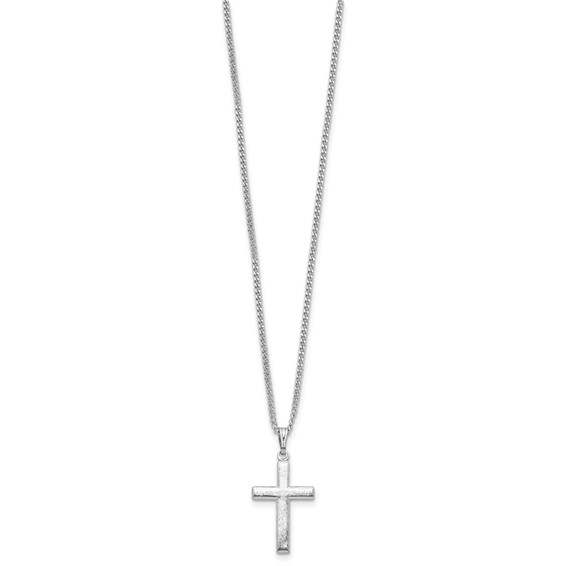 Kelly Waters Rhodium-plated Medium Polished Cross 18 inch Necklace