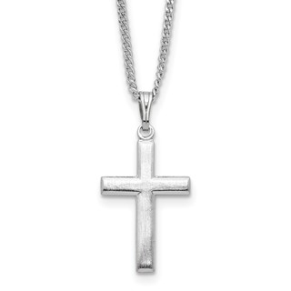 Kelly Waters Rhodium-plated Medium Polished Cross 18 inch Necklace
