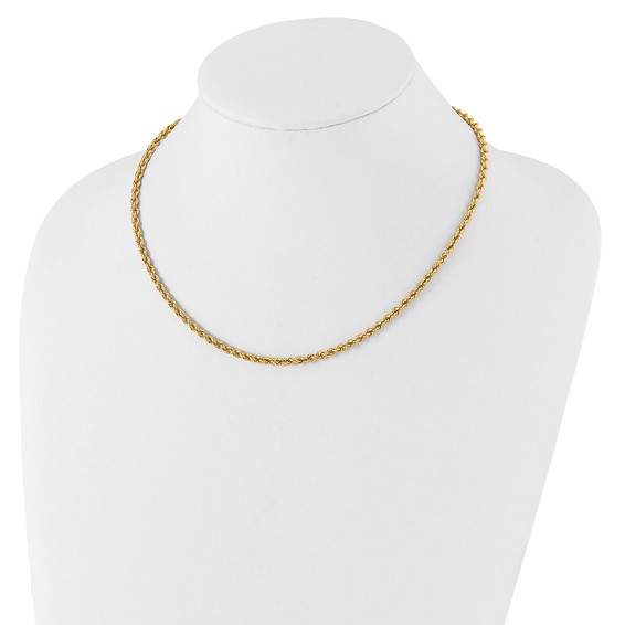 Kelly Waters Gold-plated 3mm Diamond Cut French Rope 24 inch Chain