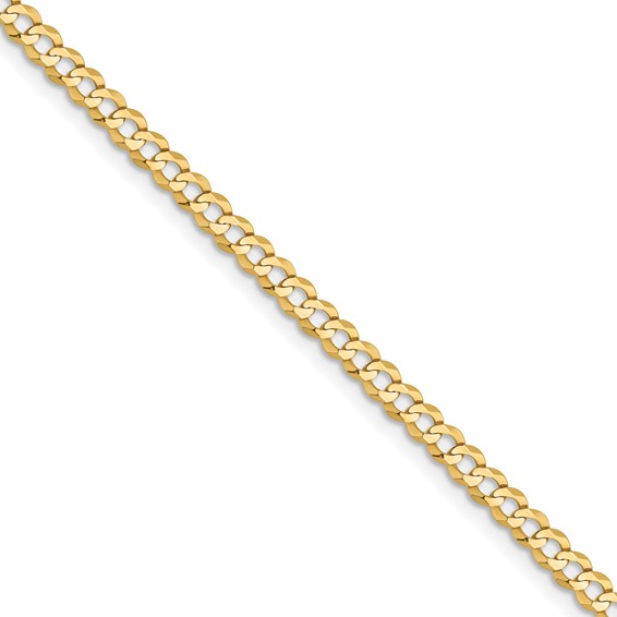 14k 3.1mm Lightweight Flat Cuban Chain (100 inch Spool)
