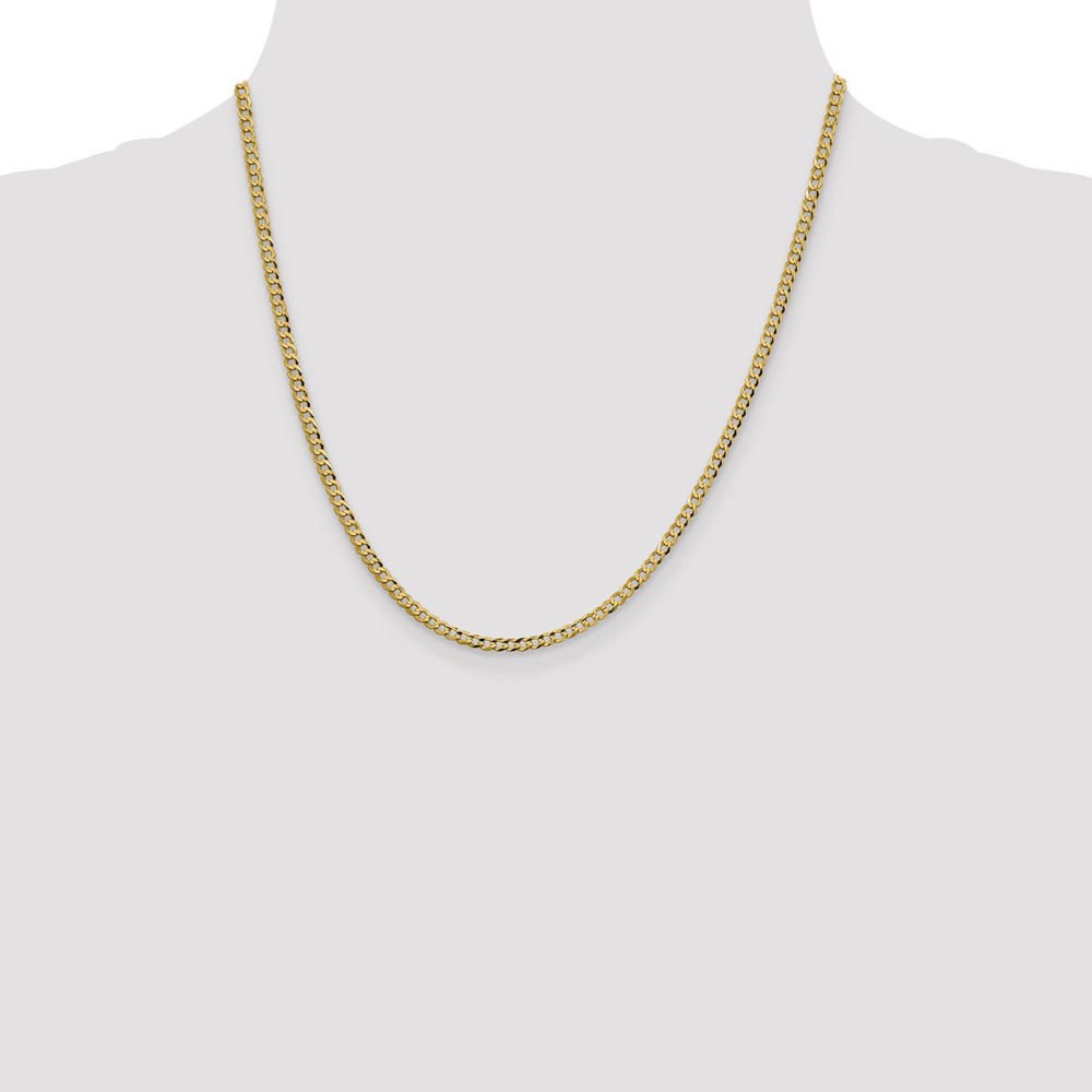 14K 20 inch 3.1mm Lightweight Flat Cuban with Lobster Clasp Chain (LCB080-20)