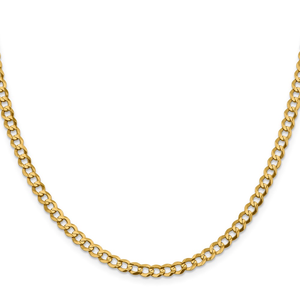14K 18 inch 4.7mm Lightweight Flat Cuban with Lobster Clasp Chain (LCB120-18)